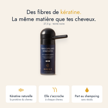 Des fibres de kératine naturelle, la même matière que le cheveu