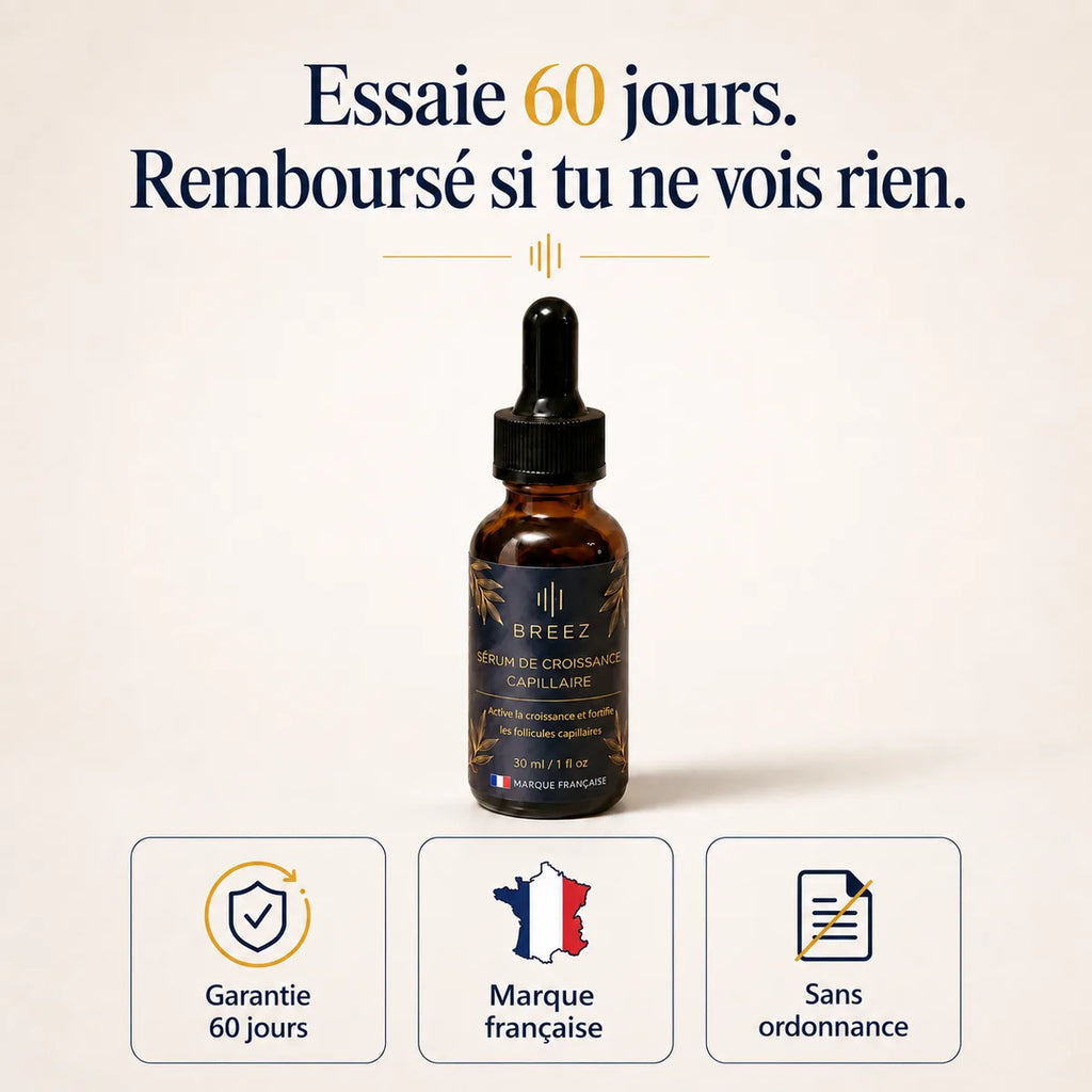 Garantie 60 jours satisfait ou remboursé, marque française, sans ordonnance