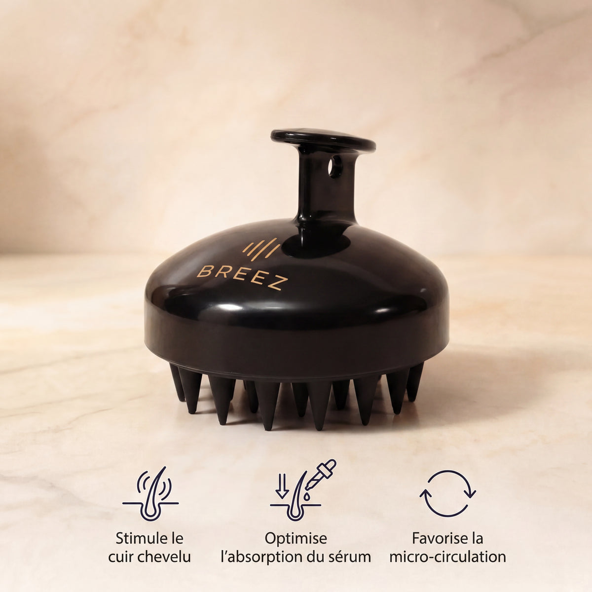 Brosse de massage cuir chevelu BREEZ