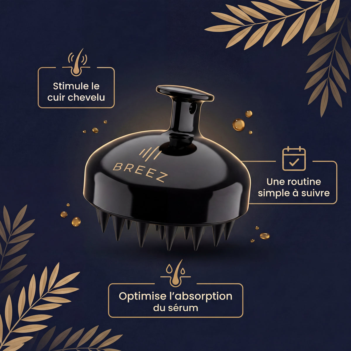 Brosse de massage cuir chevelu BREEZ