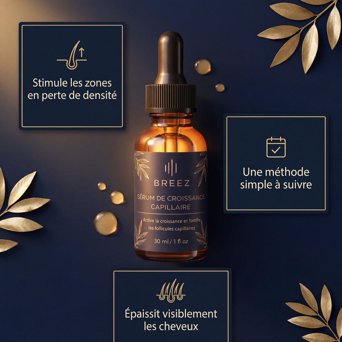 Sérum anti-chute cheveux homme BREEZ — formule concentrée